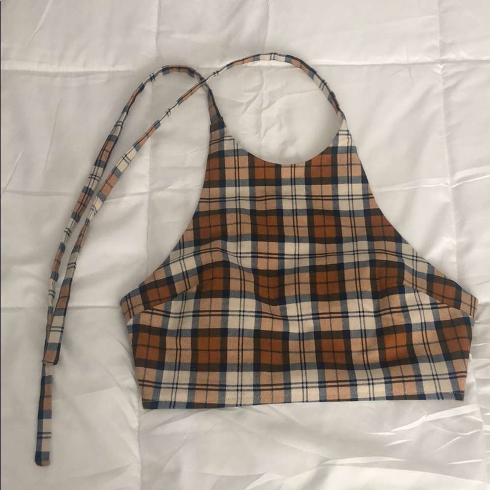 NUDE Plaid Crop Top Matching Set